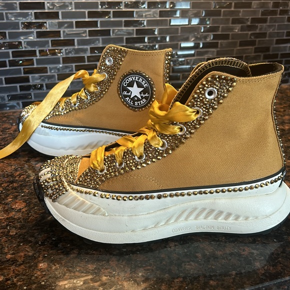 CONVERSE CHUCK 70 AT-CX HI HONEY CUSTOM BLING SIZE MEN 6 / WOMEN 7.5 - Picture 13 of 13